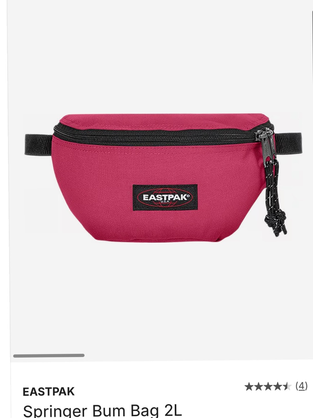 Eastpak Springer Waist Pack in Cerise Pink with Black Accents